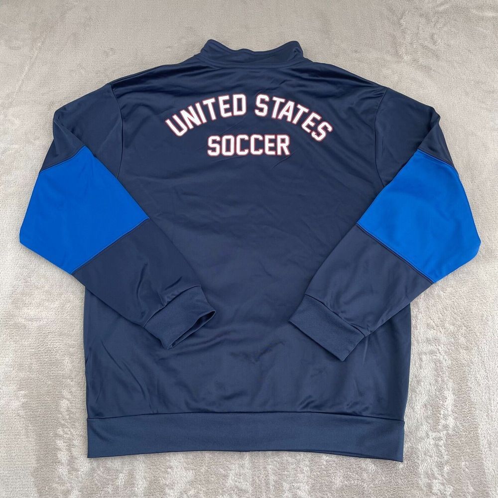 Team USA Soccer Track Jacket Men XL Blue Full‎ Zip Back SpellOut by Icon Sports